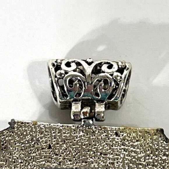 Large unikite and silvertone pendant. - Picture 5 of 8